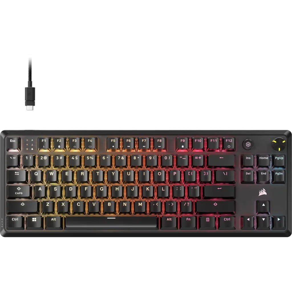 Corsair K70 CORE TKL RGB Tenkeyless Mechanical Gaming Keyboard - UK Layout - Black - CH-911911E-UK