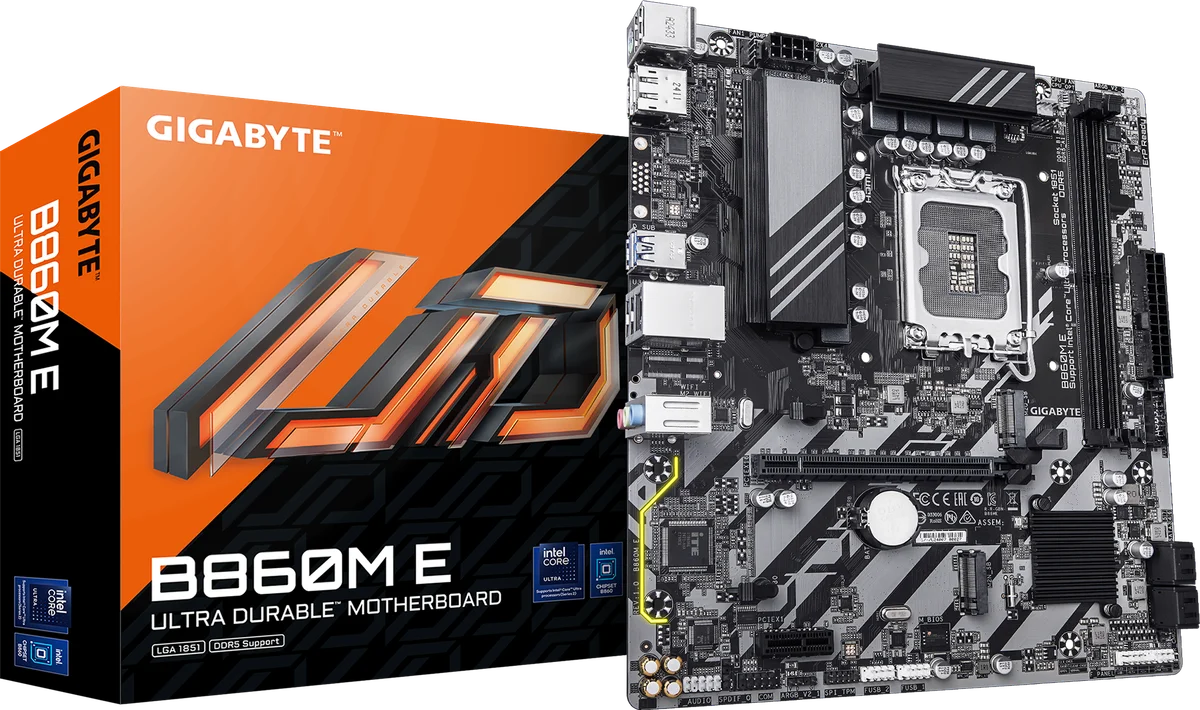 Gigabyte B860M E GEN5 LGA 1851 B860 Micro-ATX Motherboard - DDR5, image 1 of 1
