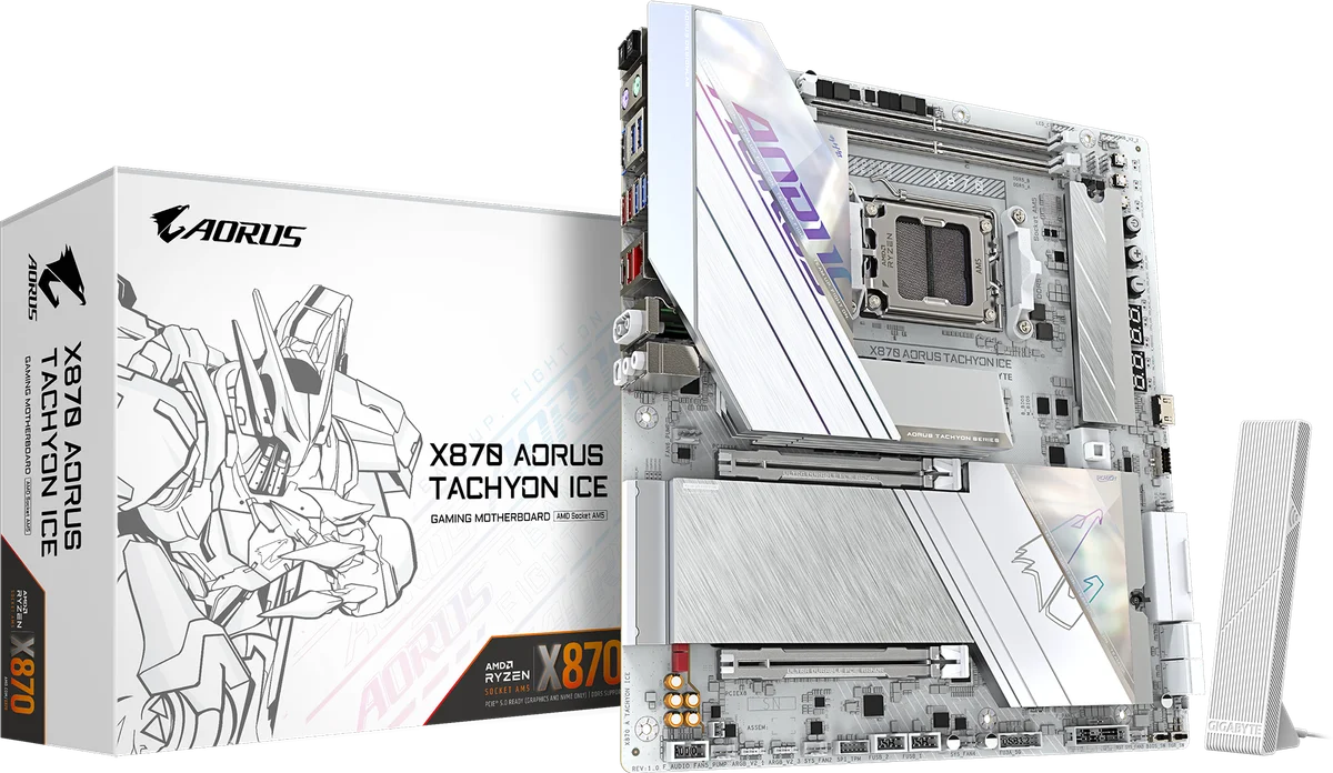 Gigabyte X870 AORUS TACHYON ICE AM5 X870 ATX Motherboard - DDR5, WIFI 6E, image 1 of 1