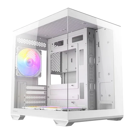 Antec CX60M ARGB Micro-ATX Mini Tower Tempered Glass White PC Gaming Case, image 1 of 1