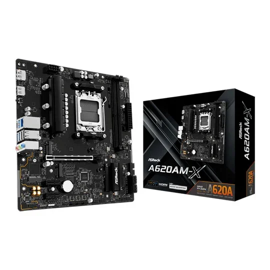ASRock A620AM-X WIFI AMD A620A DDR5 AM5 Micro-ATX Motherboard, image 1 of 1