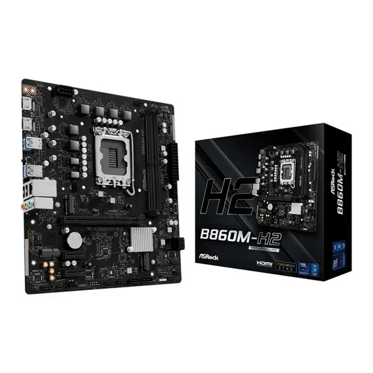 ASRock B860M-H2 Intel B860 LGA 1851 Micro ATX Motherboard - 90-MXBS00-A0UAYZ, image 1 of 1