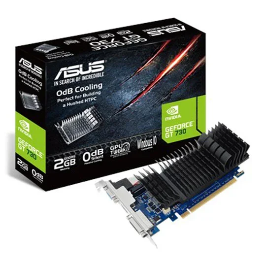 Asus GeForce GT 730 2GB GDDR5 Low Profile Graphics Card - GT730-SL-2GD5-BRK, image 1 of 1