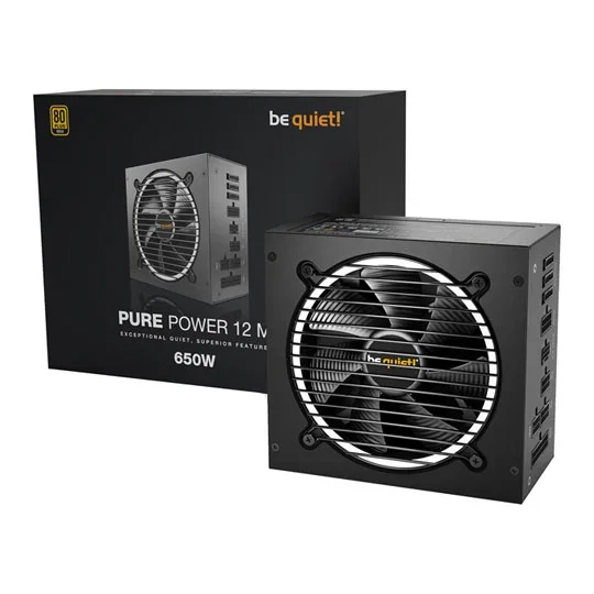 be quiet! Pure Power 12 M 650W Modular 80 Plus Gold Power Supply - BN342, image 1 of 1