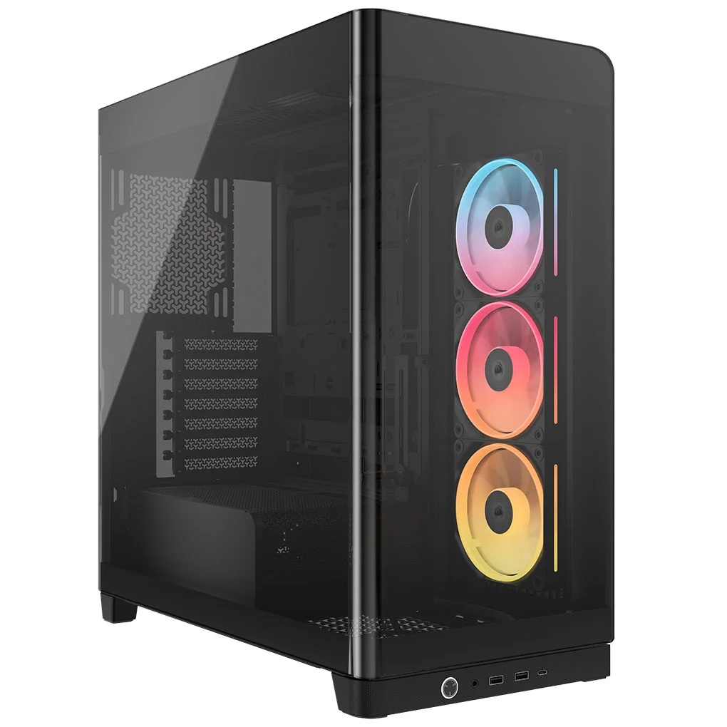Corsair FRAME iCUE LINK 4500X LX-R RGB Panoramic Glass Mid-Tower PC Case - Black - CC-9011316-WW, image 1 of 1