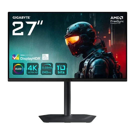 Gigabyte 27" MO27U2 AMD FreeSync 4K HDR OLED Gaming Monitor, image 1 of 1