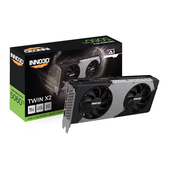 INNO3D NVIDIA GeForce RTX 5060 Ti Twin X2 16GB GDDR7 Blackwell Graphics Card, image 1 of 1