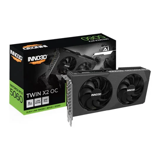 INNO3D NVIDIA GeForce RTX 5060 X2 OC V2 8GB Blackwell Graphics Card, image 1 of 1