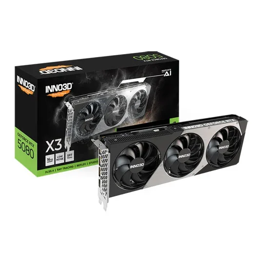 INNO3D NVIDIA GeForce RTX 5080 X3 16GB Blackwell Graphics Card, image 1 of 1