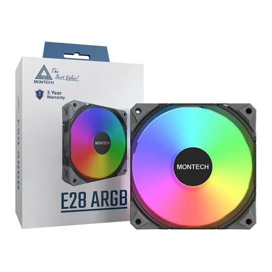 Montech E28 ARGB Black 120mm Case Fan, image 1 of 1