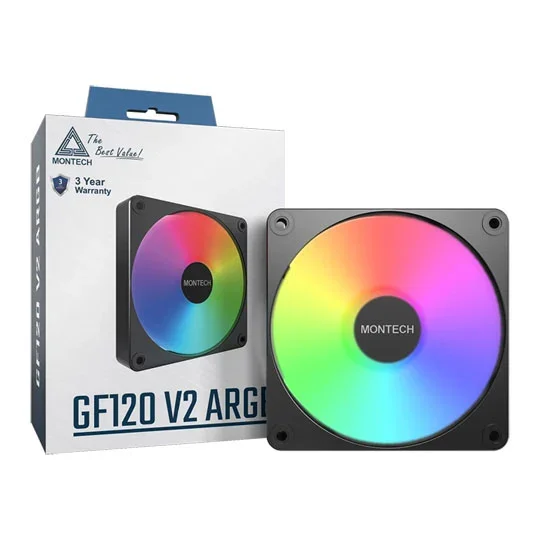 Montech GF120 V2 ARGB PWM 120mm Fan Black, image 1 of 1