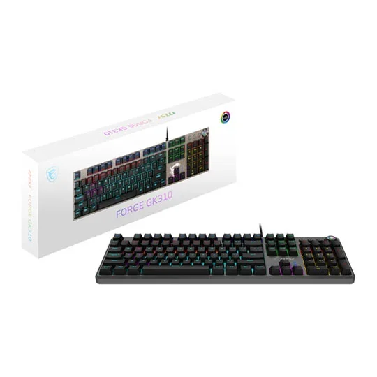 MSI FORGE GK310 RGB Red Switch Mechanical Gaming Keyboard, image 1 of 1