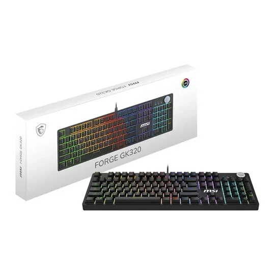 MSI FORGE GK320 Wired Black Red Switch UK RGB Mechanical Gaming Keyboard, image 1 of 1