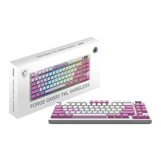 MSI Forge GK600 Wireless Mechanical Gaming Keyboard - Violet, Purple,White, image 1 of 1