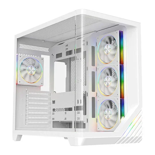 Powercool Venus White Tempered Glass Mid Tower Gaming Case, image 1 of 1