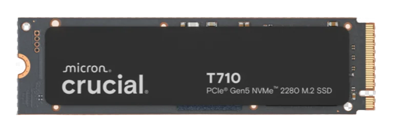 Crucial T710 2TB PCIe Gen5 NVMe M.2 SSD - Read 14,900 MB/s, Write 13,800 MB/s - CT2000T710SSD8