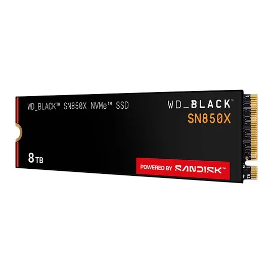 Sandisk WD Black SN850X 8TB M.2 PCIe 4.0 Gen4 x4 NVMe SSD, image 1 of 1
