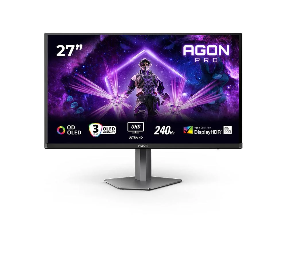 AOC AGON PRO AG276UZD 4K Ultra HD 27" Quantum Dot OLED Gaming Monitor - Black, image 1 of 1