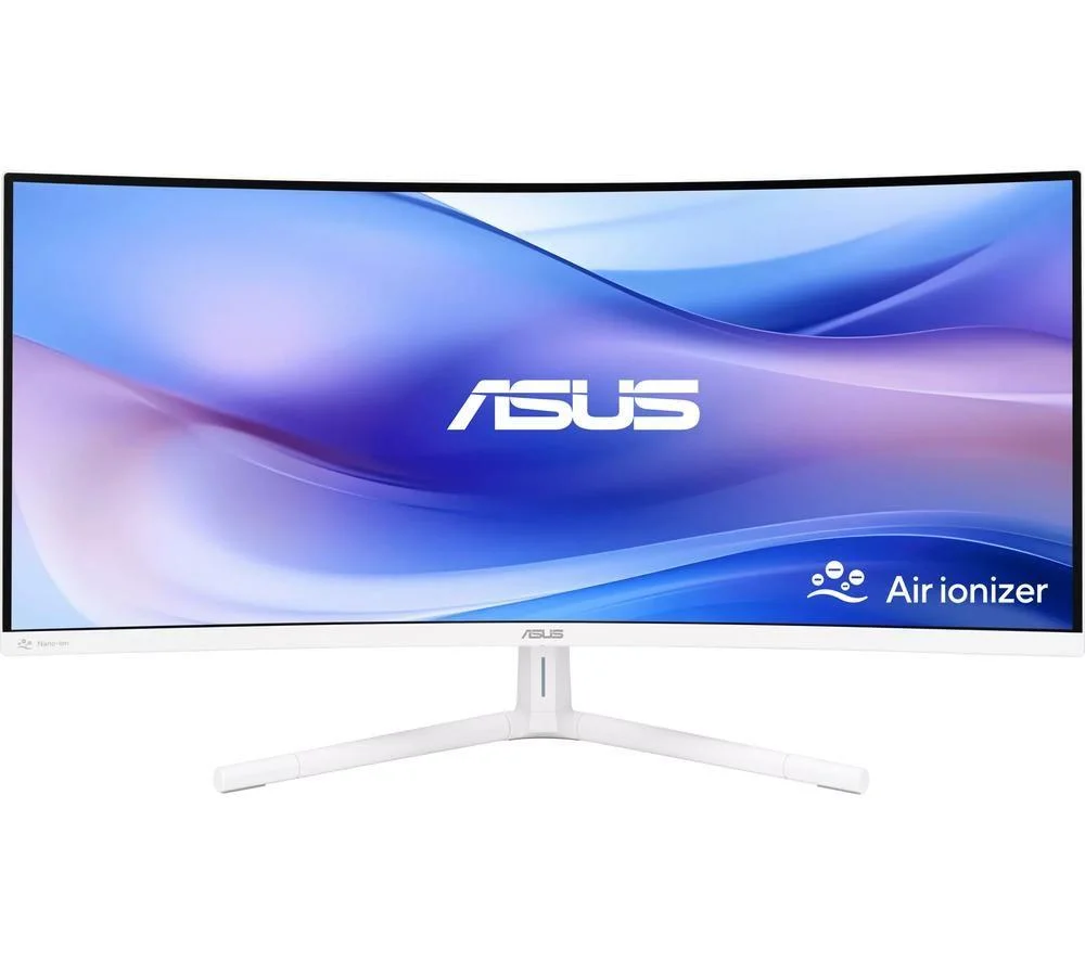 ASUS VU34WCIP-W Wide Quad HD 34" Curved VA LED Monitor - Black, White, image 1 of 1