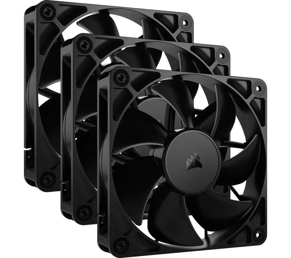 CORSAIR RS120 MAX 120 mm PWM Case Fan - Triple Pack, Black, image 1 of 1