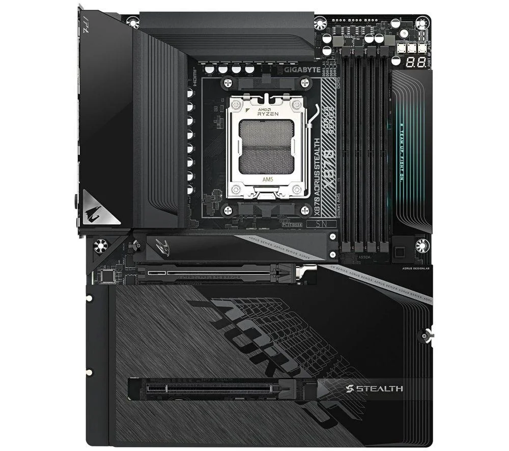 GIGABYTE X870 AORUS STEALTH ATX AMD Ryzen DDR5 WIFI Motherboard - Socket AM5, image 1 of 1