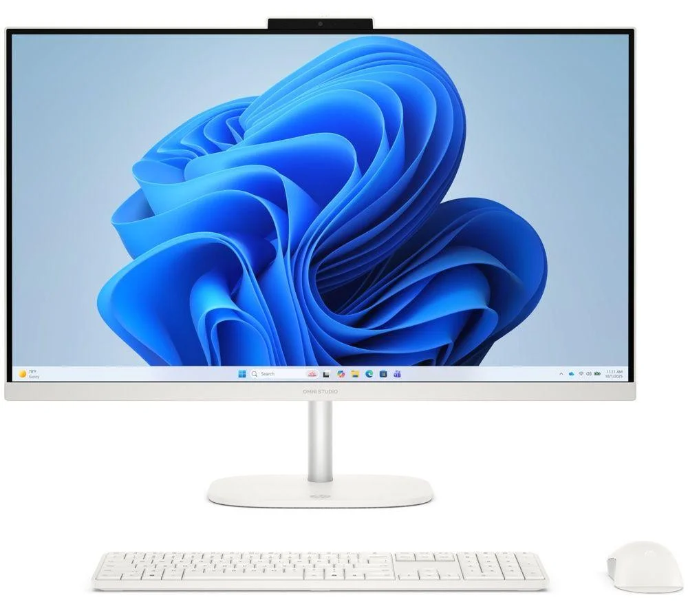 HP OmniStudio 27-cu0005na 27" All-in-One PC - Intel Core Ultra 3, 512 GB SSD, White, image 1 of 1