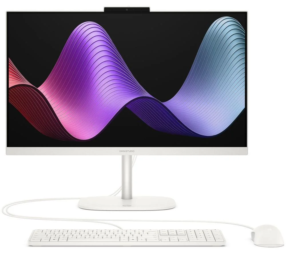 HP OmniStudio 27-cw0006na 27" All-in-One Next Gen AI PC - AMD Ryzen AI 7, 512 GB SSD, White, image 1 of 1
