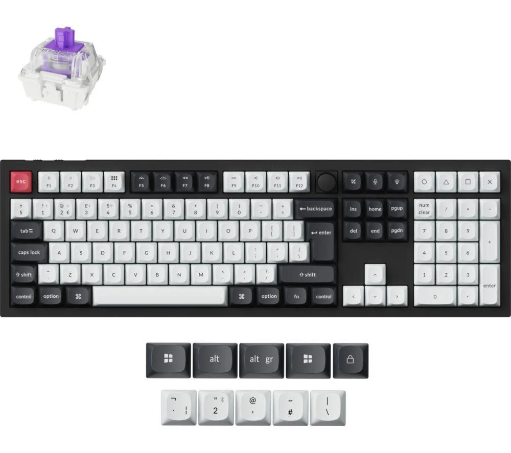 KEYCHRON Q6 HE Wireless Mechanical Gaming Keyboard - Carbon Black, White,Black, image 1 of 1