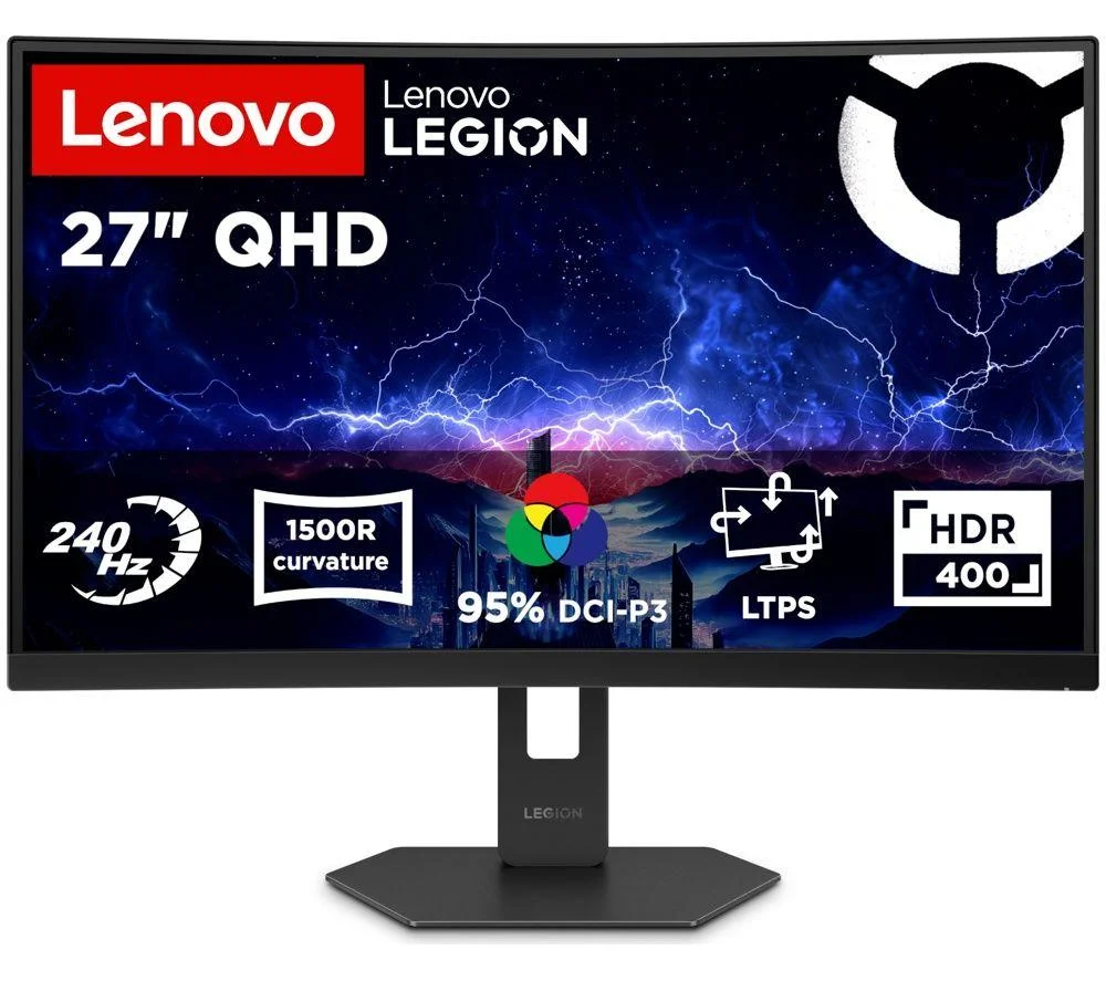 LENOVO Legion 27Q-2c Quad HD 27" Curved IPS LCD Gaming Monitor - Black, image 1 of 1
