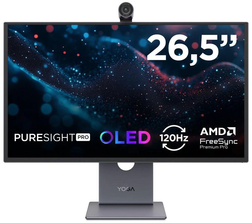 LENOVO Yoga Pro 27UD-10 4K 26.5" Ultra HD QD-OLED Monitor - Grey, Silver/Grey, image 1 of 1