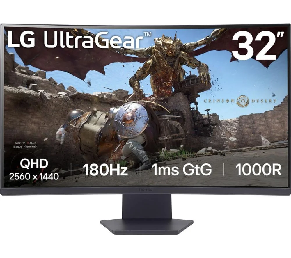 Lg UltraGear 32GS60QC-B.AEKQ Quad HD 32" Curved VA LCD Gaming Monitor - Black, image 1 of 1