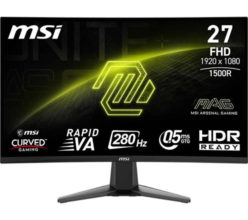MSI MAG 276CXF Full HD 27" Curved Rapid VA LCD Gaming Monitor - Black, image 1 of 1