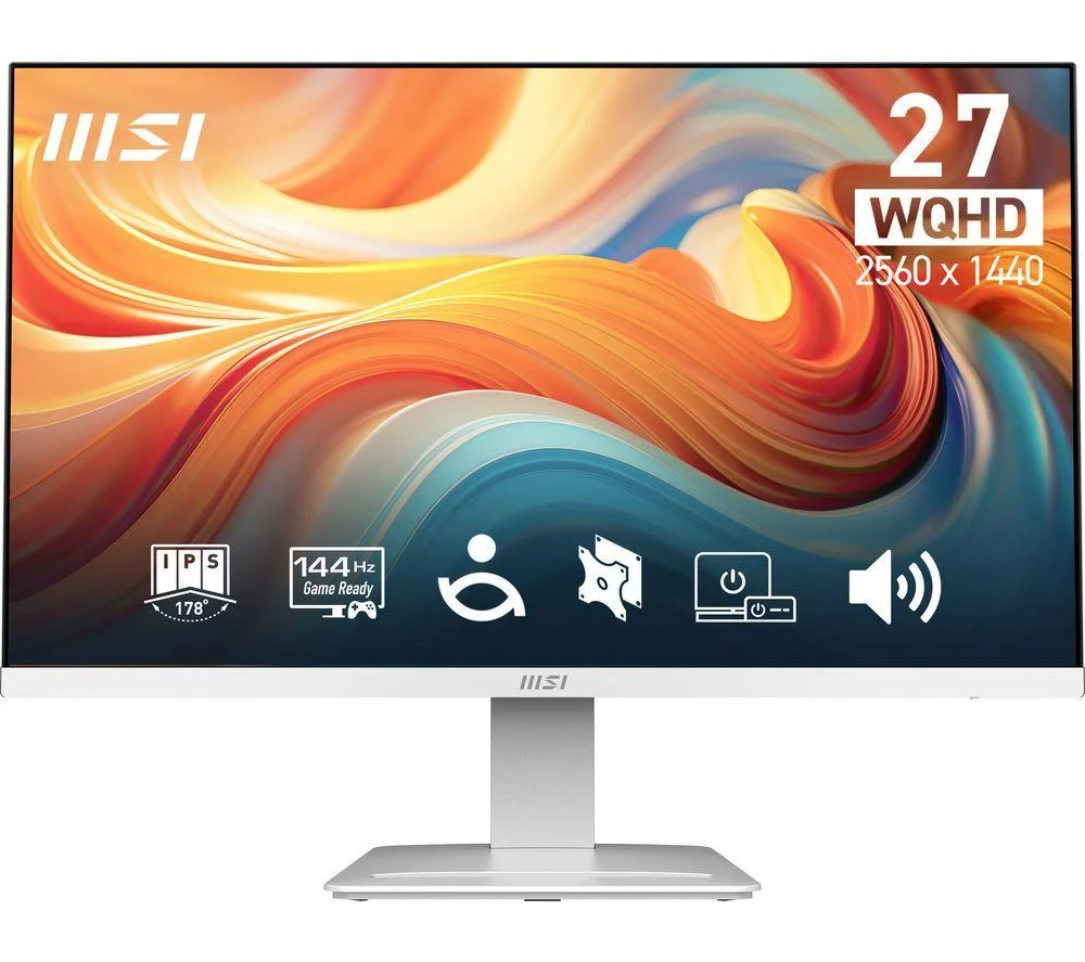 MSI PRO MP273QW E14 Wide Quad HD 27" IPS LCD Monitor - White, image 1 of 1