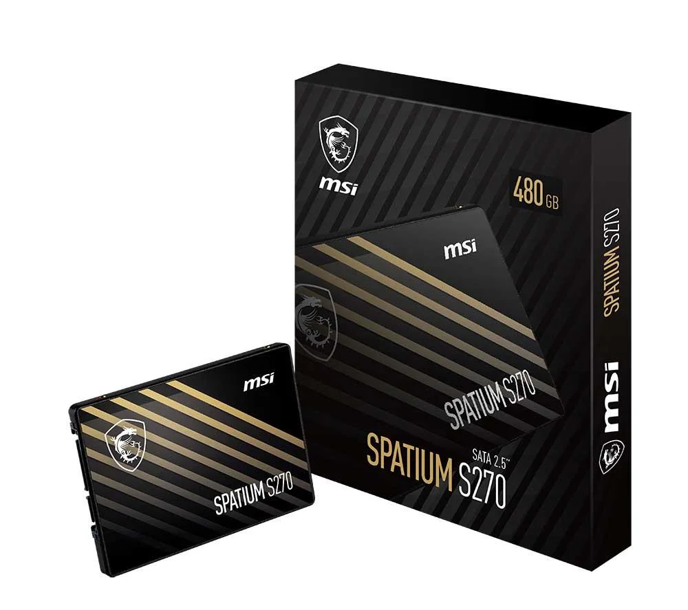 MSI Spatium S270 SATA 2.5" Internal SSD - 480 GB, Black, image 1 of 1