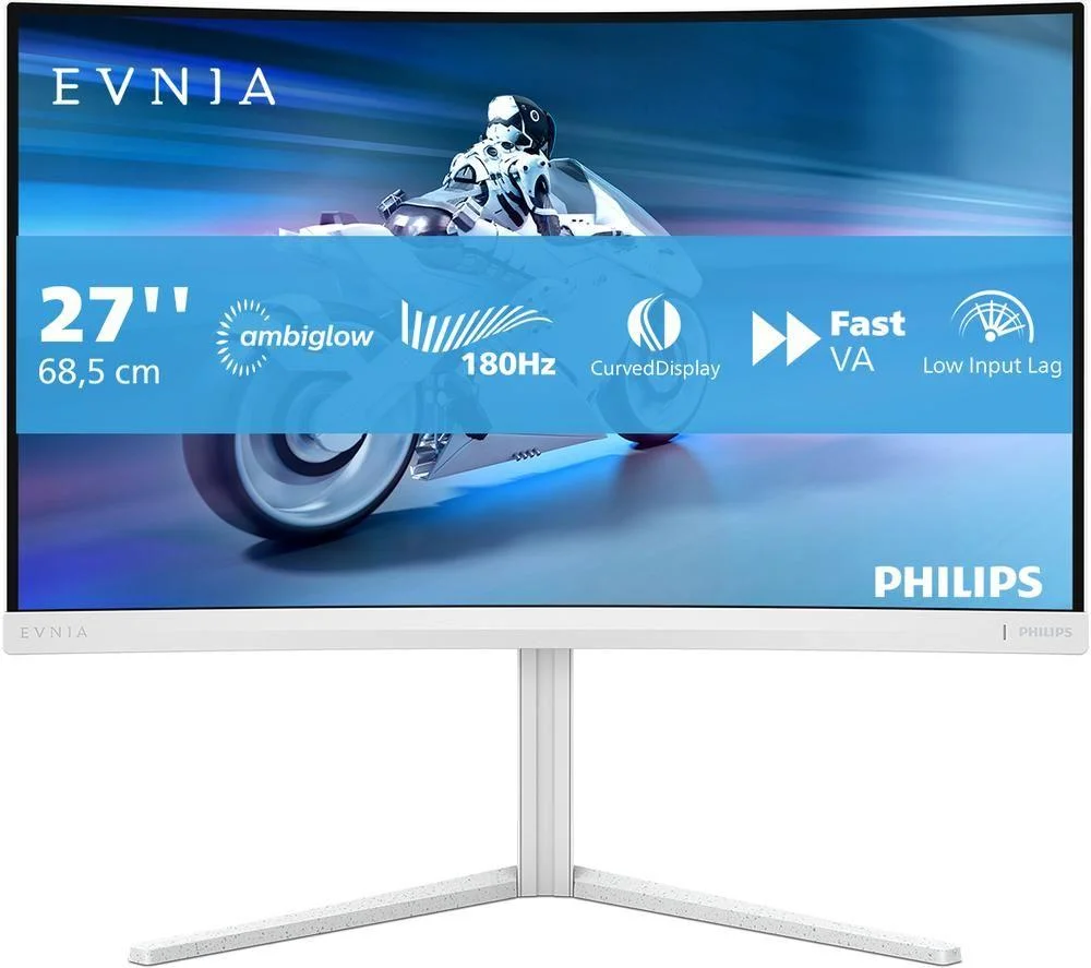PHILIPS Evnia 27M2C5201L/00 Full HD 27" Curved VA LCD Gaming Monitor - White, image 1 of 1