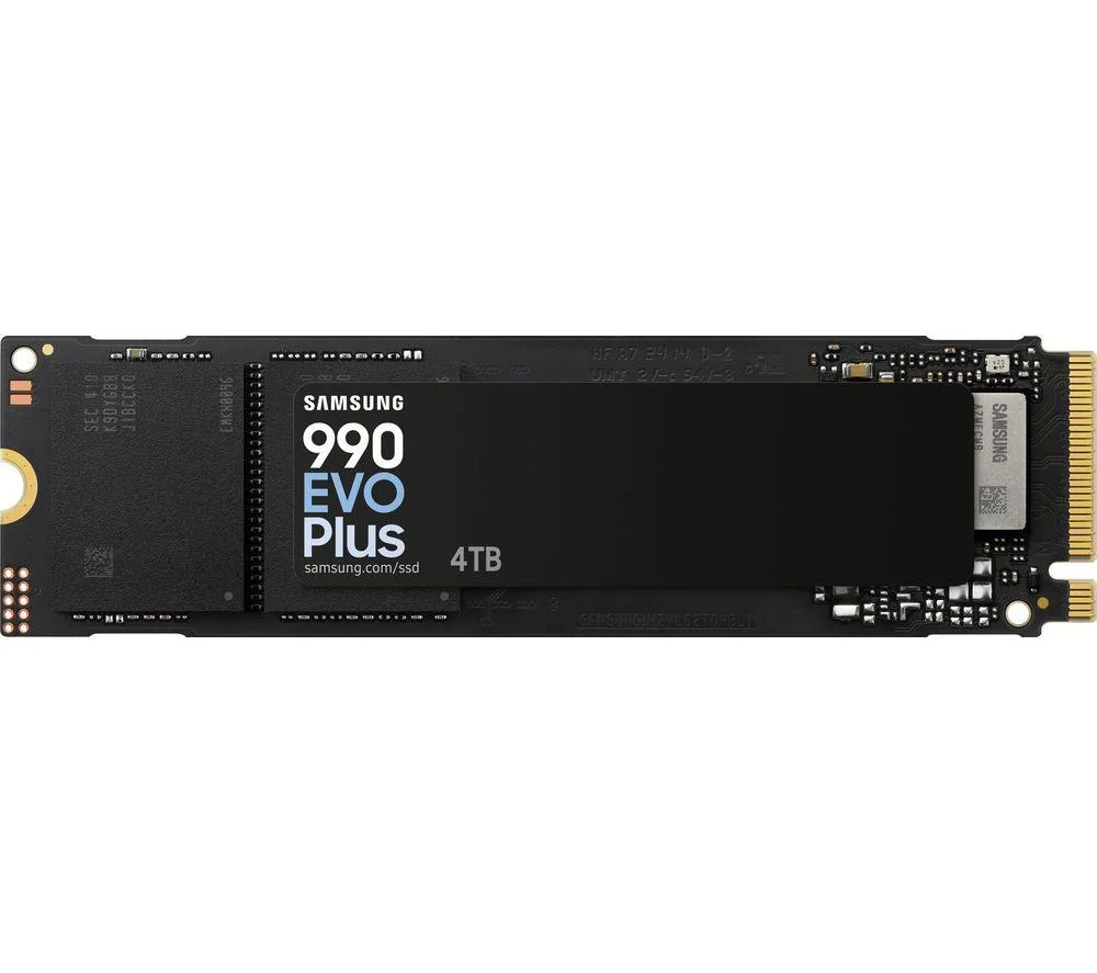 Samsung 990 Evo PLUS 4TB PCIe 4.0 / 5.0 Hybrid NVMe SSD M.2 2280 - MZ-V9S4T0BW - Read 7250MB/s, Write 6300MB/s, image 1 of 1