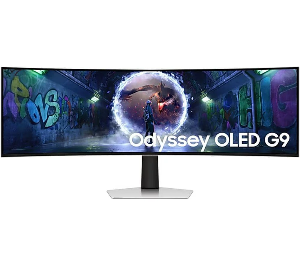 SAMSUNG Odyssey G9 LS49DG934SUXXU Dual Quad HD 49" Curved OLED Gaming Monitor - Silver, Silver/Grey, image 1 of 1
