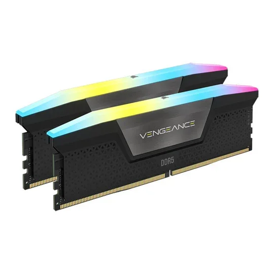 CORSAIR Vengeance RGB Black 64GB (2x32GB) 6400MHz DDR5 Intel XMP Memory Kit - CMH64GX5M2B6400C32, image 1 of 1