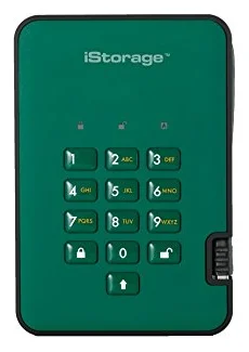 iStorage diskAshur2 256-bit (5TB) External Hard Drive (Green), image 1 of 1