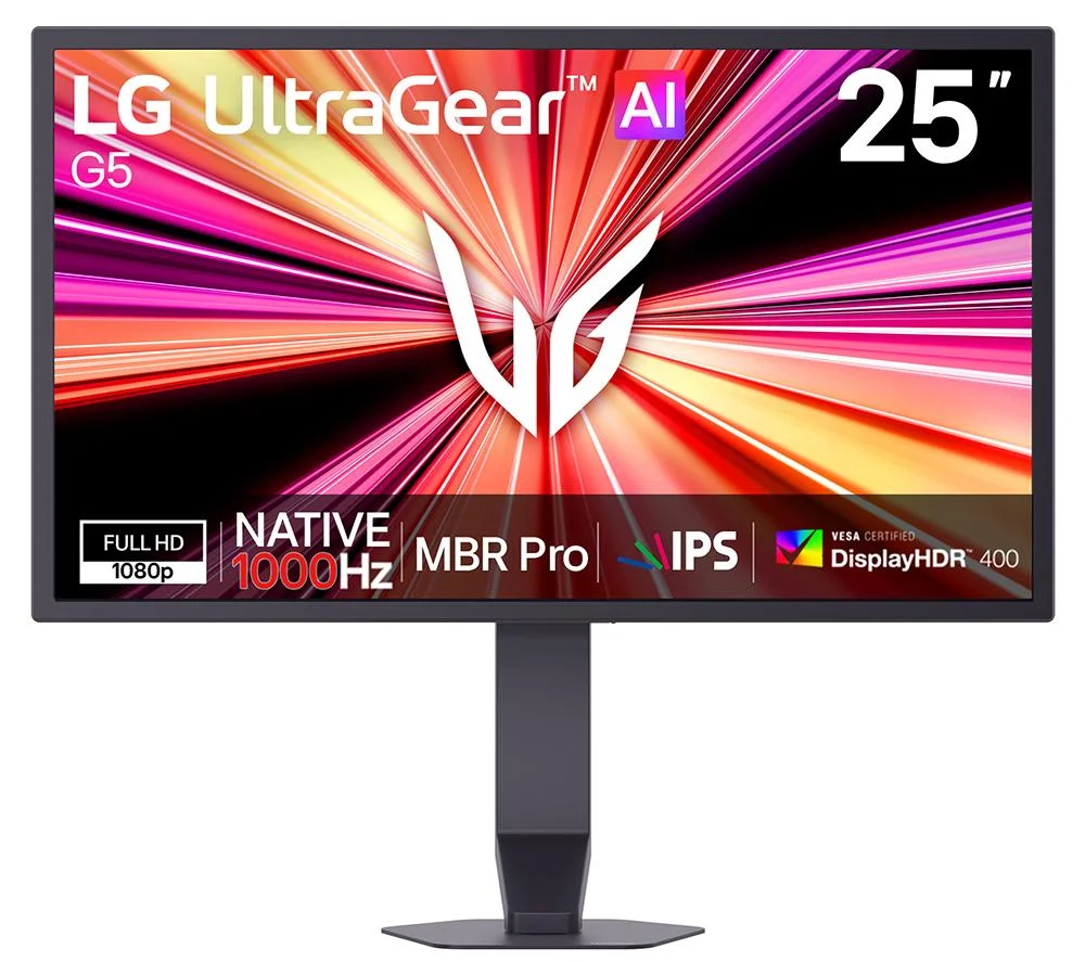 LG UltraGear G5 25G590B-B.AEK Full HD 25" IPS Gaming Monitor - Purple & Dark Grey, Silver/Grey,Purple, image 1 of 1