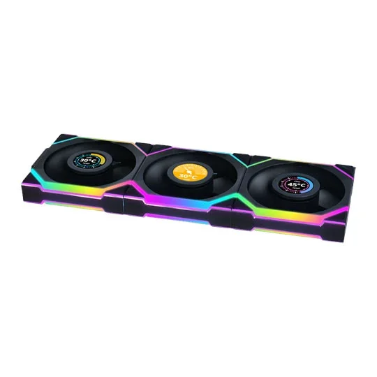 Lian Li UNI SL WIRELESS LCD RGB 120mm Fan Triple Pack - Black, image 1 of 1