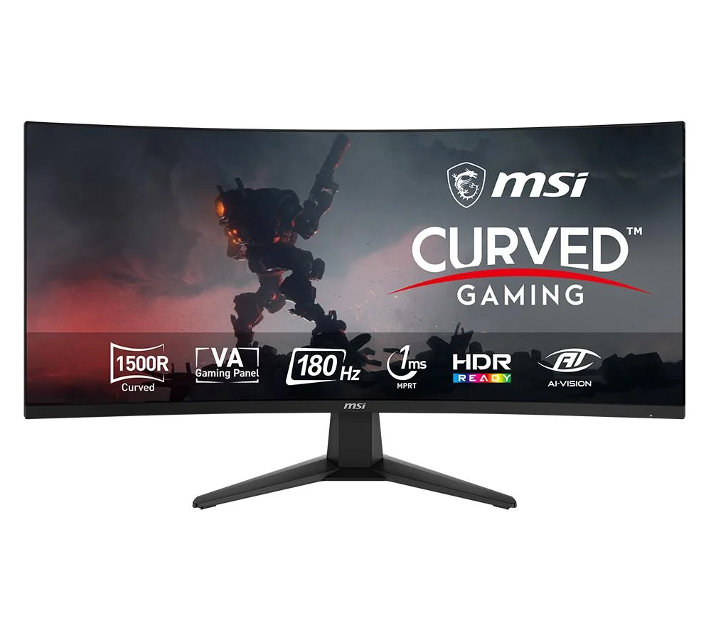 MSI MAG 346CQ Ultra Wide Quad HD 34" Curved VA Gaming Monitor - Black, image 1 of 1