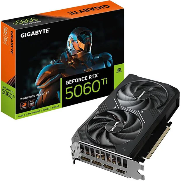 Gigabyte Technology GIGABYTE 5060 TI 8GB WINDFORCE MAX OC Graphics Card, image 1 of 1