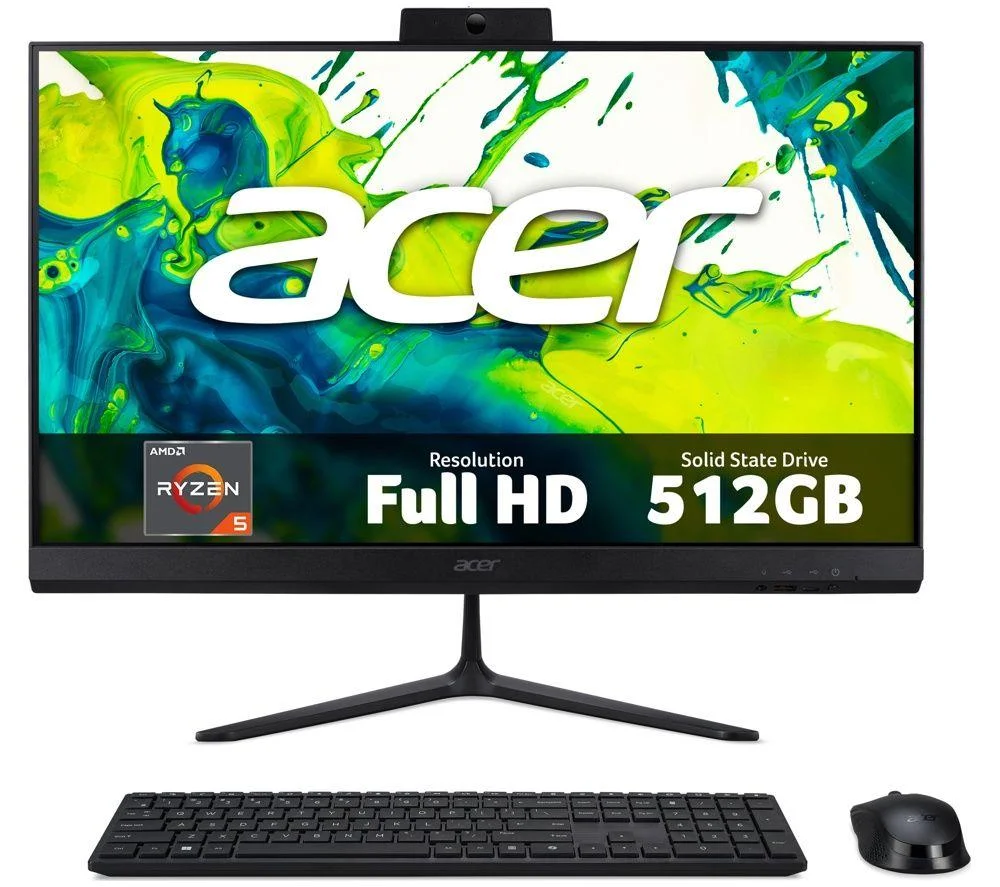 ACER Aspire C27-B 27" All-in-One Copilot PC - AMD Ryzen 5, 512 GB SSD, Black, image 1 of 1