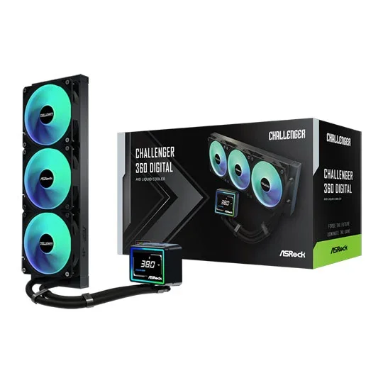 ASRock Challenger 360 Digital Black All in One Liquid CPU Cooler, image 1 of 1