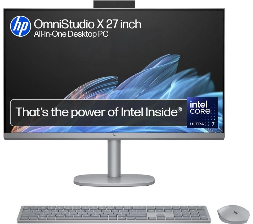 HP OmniStudio X 27-cs0003na 27" All-in-One PC - Intel Core™ Ultra 7, 1 TB SSD, Silver, Silver/Grey, image 1 of 1