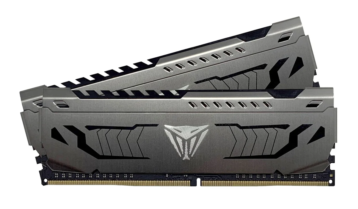 Patriot Viper Steel Series 16GB (2 x 8GB) PC4-25600 3200MHz 1.35V CL16 DDR4 Destop Memory Dual Channel Kit in Gunmetal Grey, image 1 of 1