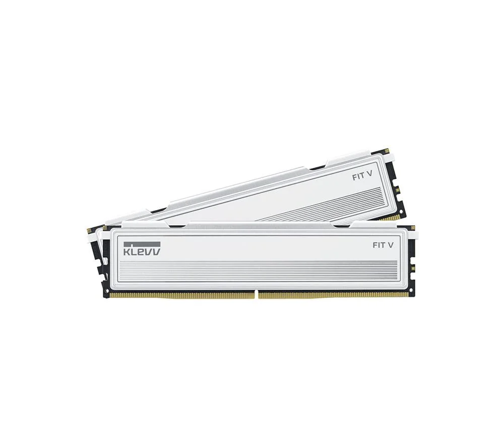 KLEVV FIT V DDR5 32GB (2x 16GB) 6000MHz CL30 Gaming Memory RAM Kit - White - KD5AGU880-60A300F, image 1 of 1