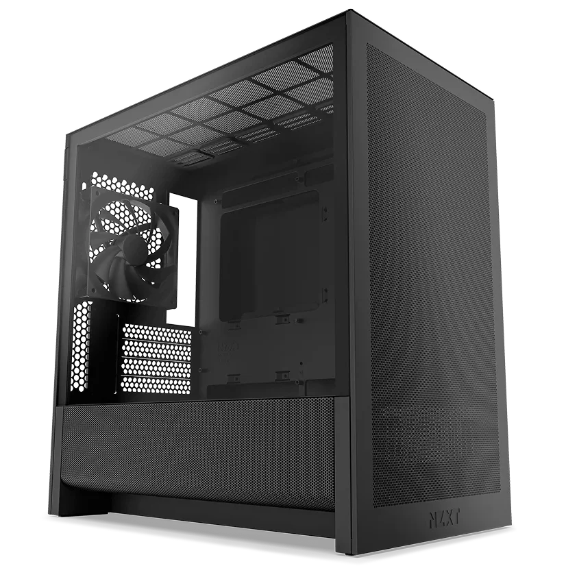NZXT H3 Flow Tempered Glass Black Micro-ATX PC Gaming Case - CC-H31FB-01, image 1 of 1