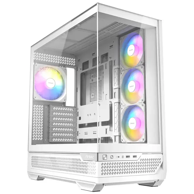 Antec C7 ARGB Mid Tower Tempered Glass PC Gaming Case – White, 3x 120mm & 1x 140mm ARGB Fans, USB 3.2 Gen2, EATX/ATX/mATX/mITX Support - Black, image 1 of 1